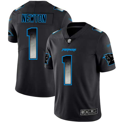 Carolina Panthers Limited Black Men Cam Newton Jersey NFL Football 1 Smoke Fashion